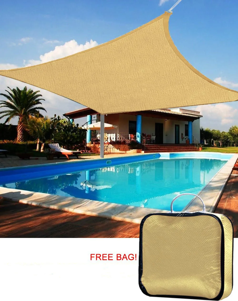 Горячая продажа водонепроницаемый солнцезащитный навес прямоугольная Защита от