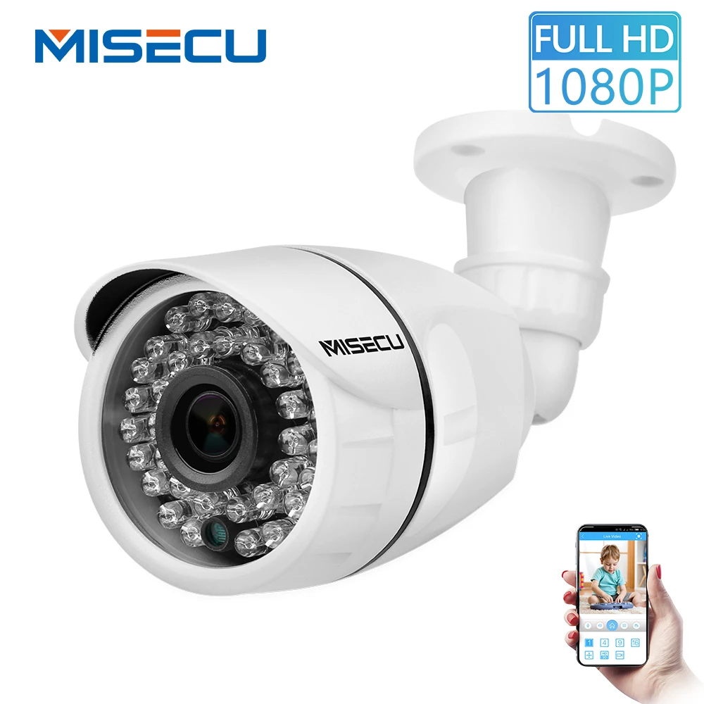 MISECU 1080P POE ip камера ONVIF H.265 CCTV 2.0mp водонепроницаемая IP66 наружная Домашняя