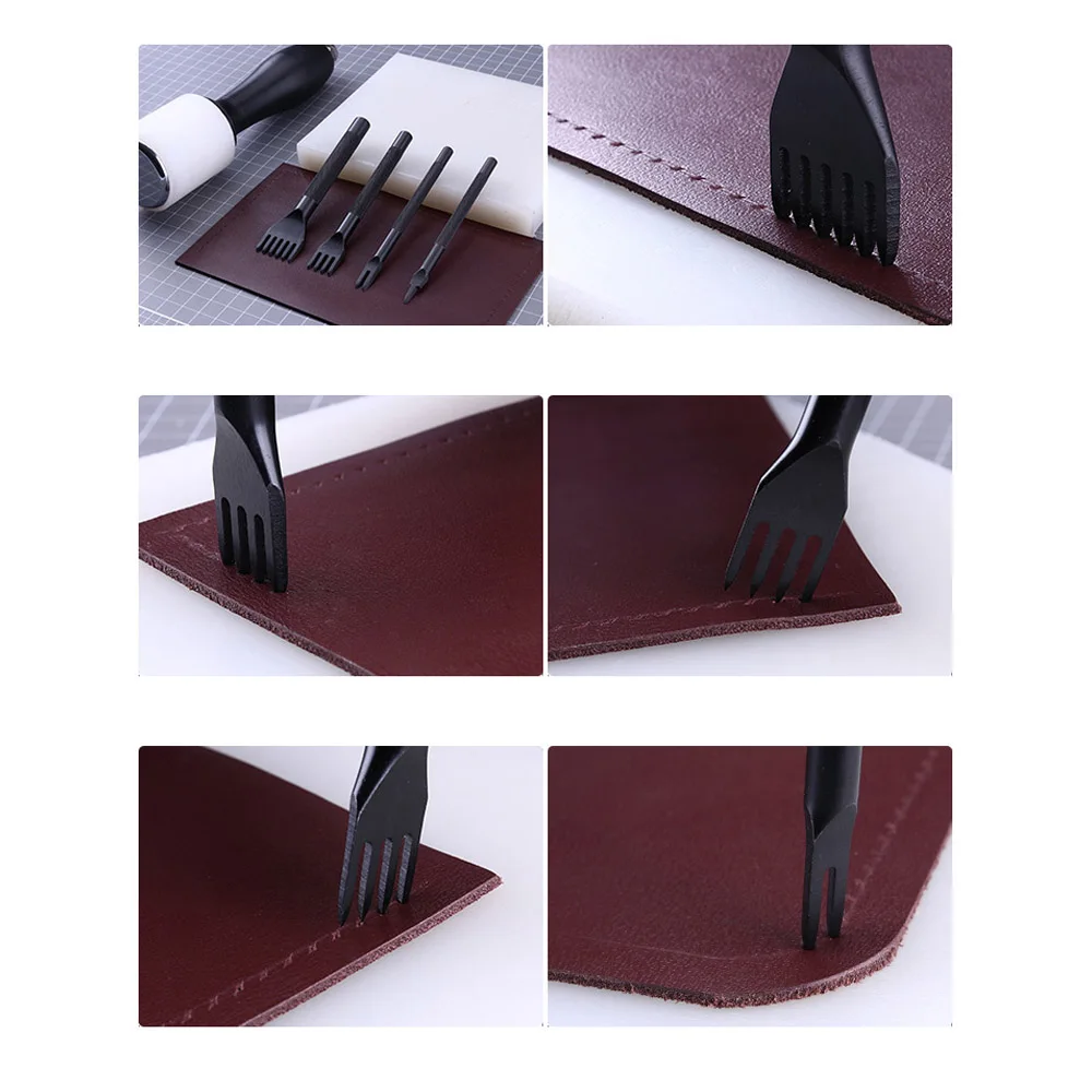 4 шт. инструменты для кожевенного ремесла Sanbest стальная кожа перфораторы