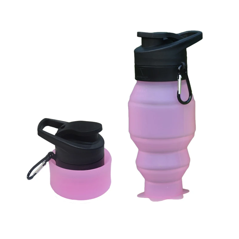 Еда Класс 500ML силиконовая складная Бутылки для воды Управление по санитарному