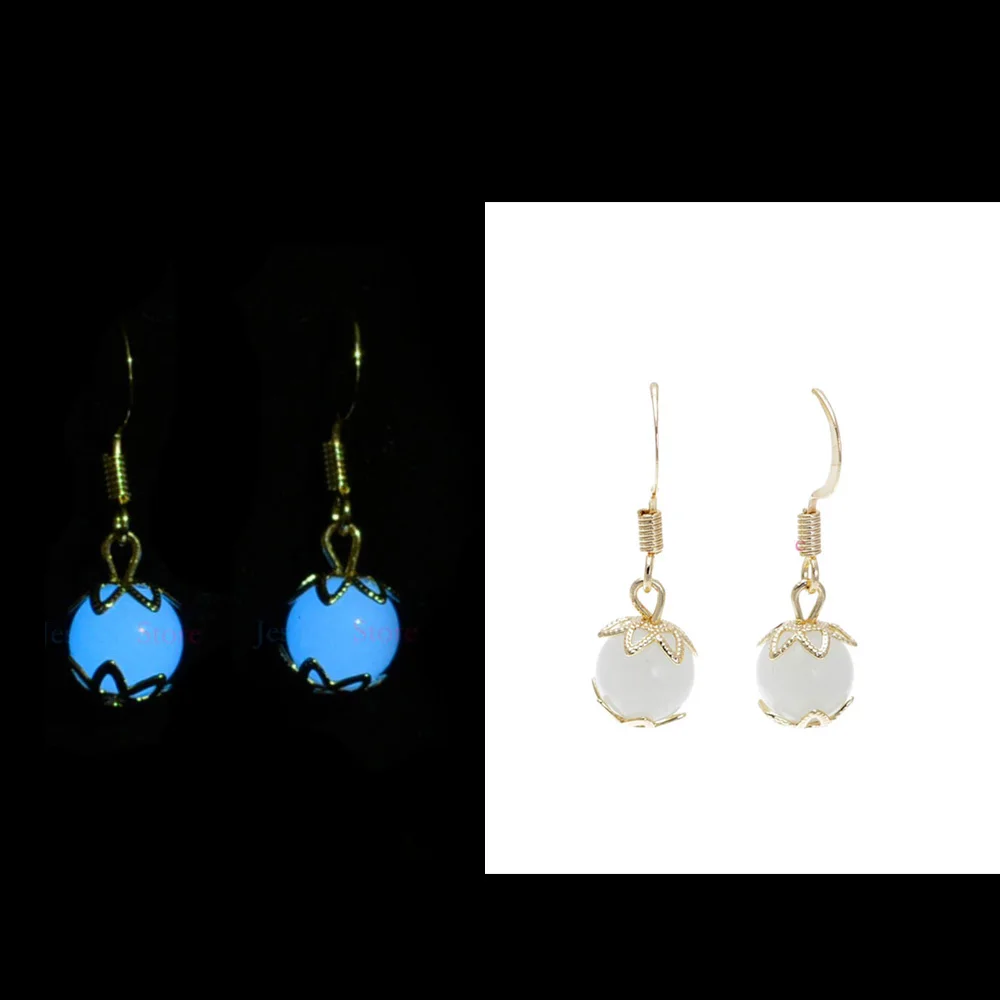 Медные золотые серьги "Сияющие шары в темноте" с жемчужными подвесками для девушек и женщин.