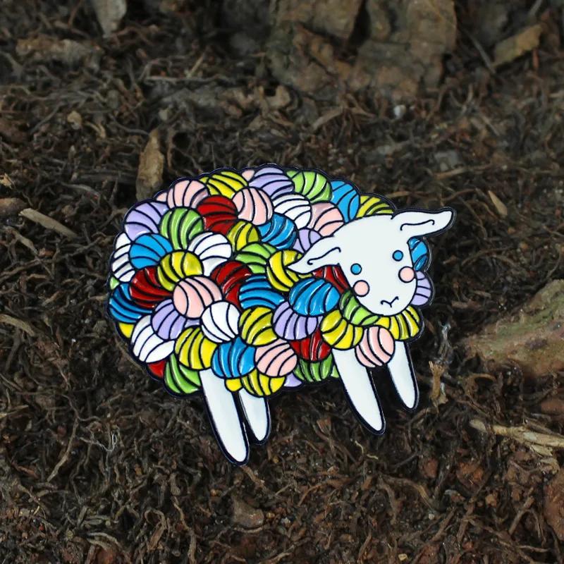 Flyingforest милый Счастливый мультфильм Радуга овец Броши Рождество подарок на Новый