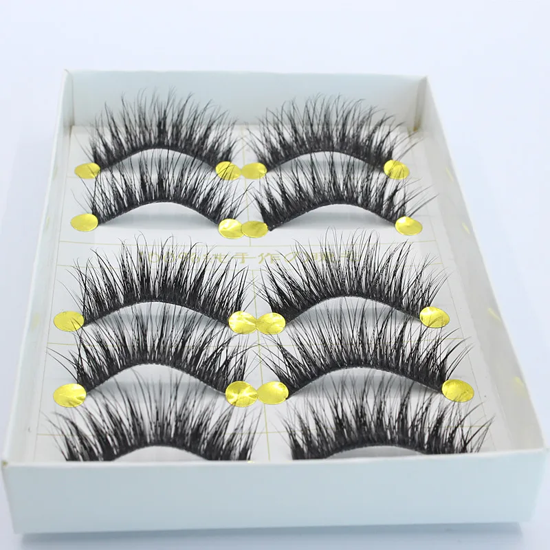 5 пар/лот высокое качество ручной работы 3D Ложные ресницы крест-накрест Накладные