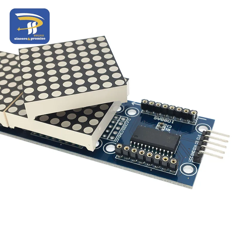 Модуль точечной матрицы MAX7219 для микроконтроллера Arduino 4 в одном дисплее с линией