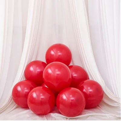Matte red 5 шт. матовый розовый латексный воздушные шары 10 дюймов 2,2 г баллоны с гелием надувные свадебные украшения Воздушные шары товары для дня рождения - Цвет: Matte red