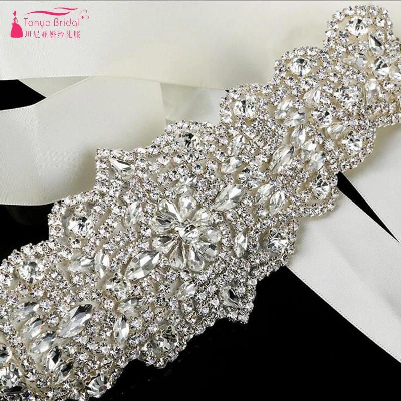 Cinturón de novia de cristal con cintas, accesorios de vestir formales abiti da cerimonia da sera, vestidos de diamantes de imitación ZA011