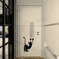 cute cat wall sticker doorwall home decoration living room background mural art decals removable kitty funny stickers