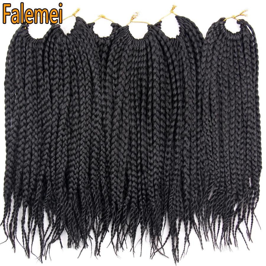 FALEMEI Crochet Braids Hair Extension 3X Box Braid 12inch Low Temperature Fiber Synthetic Braiding 75g 22 Strands/Piece |