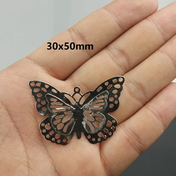 rhodium 20pcs Розничная филигранная Бабочка Обертывания соединители украшения ремесла подарок украшение DIY фурнитура Аксессуары для одежды - Цвет: rhodium 20pcs