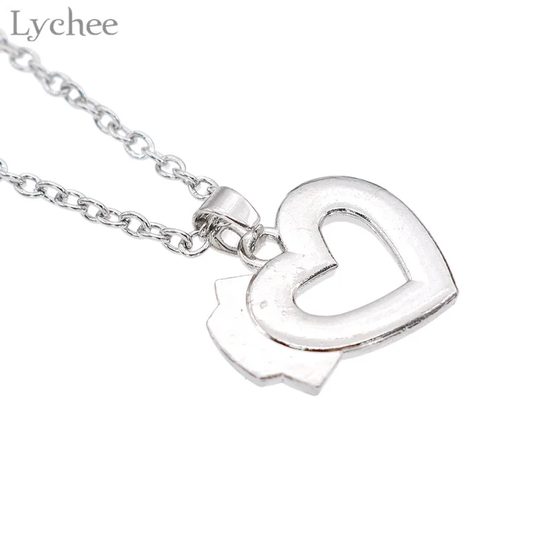 Модные стразы Lychee ожерелье с подвеской в виде сердца медсестры серебряная