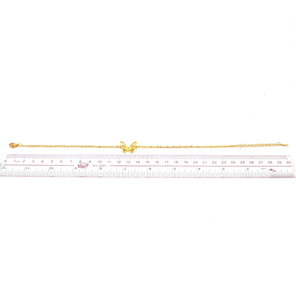 2019 Pulseras Mujer оптовая продажа Нержавеющая сталь Золото Серебро мини цепь бабочка