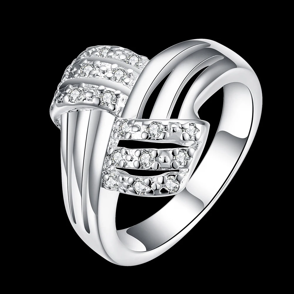 925 стерлингового серебра дешевые серебро jewelry кольцо Gem-set рукавом принес моды