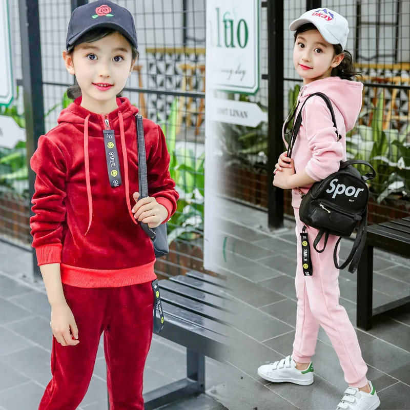 Женские бархатные повседневные спортивные костюмы Осенние Топы с капюшоном для