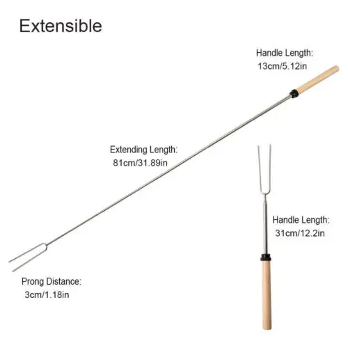 Телескопическая барбекю Зефир обжига палочки шоколадный десерт шампуров хот дог