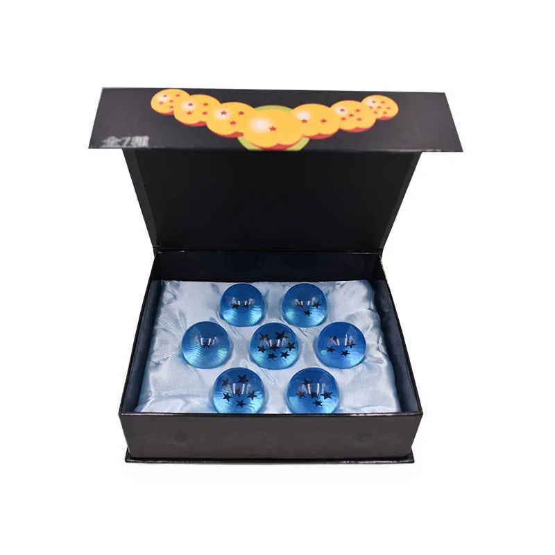 5.7 cm blue with box 4 стиля 7 шт./компл. аниме Жемчуг дракона 7 звезд хрустальные шары 2,7 см/3,5 см/4,3 см/5,7 см Драконий шар ПВХ модель игрушки для детей - Цвет: 5.7 cm blue with box