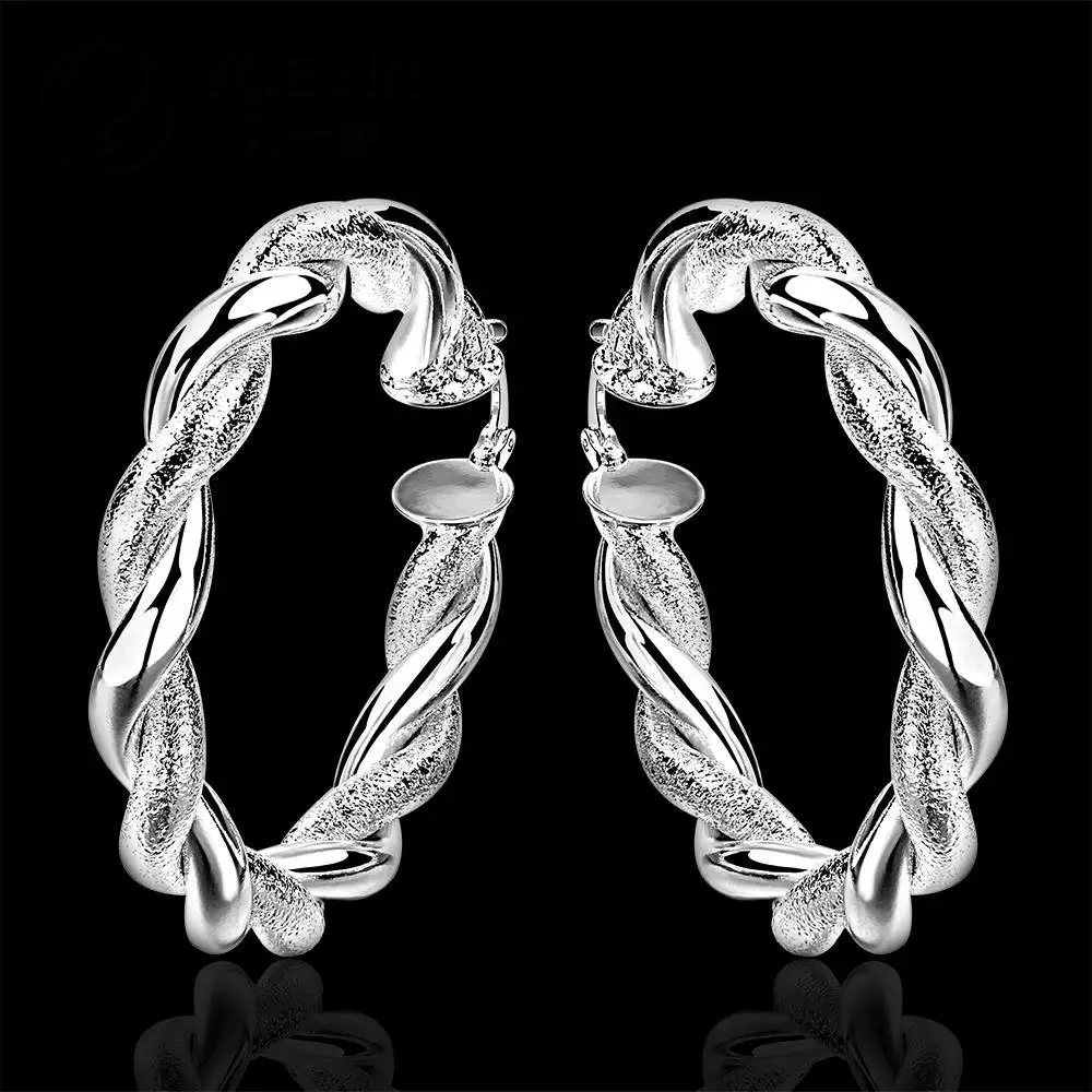 Fashion Classic Round Twist Earrings Simple Silver Hoop for Women Jewelry Circle Best Earring | Украшения и аксессуары