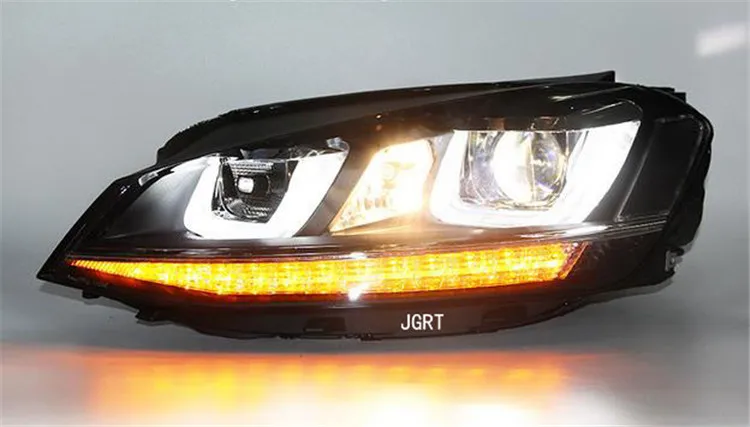 2 шт. автомобильный стиль светодиодный фары для VW Golf 7 2013- для Golf 7 Головной фонарь светодиодный DRL Объектив двойной луч H7 HID Xenon bi xenon объектив