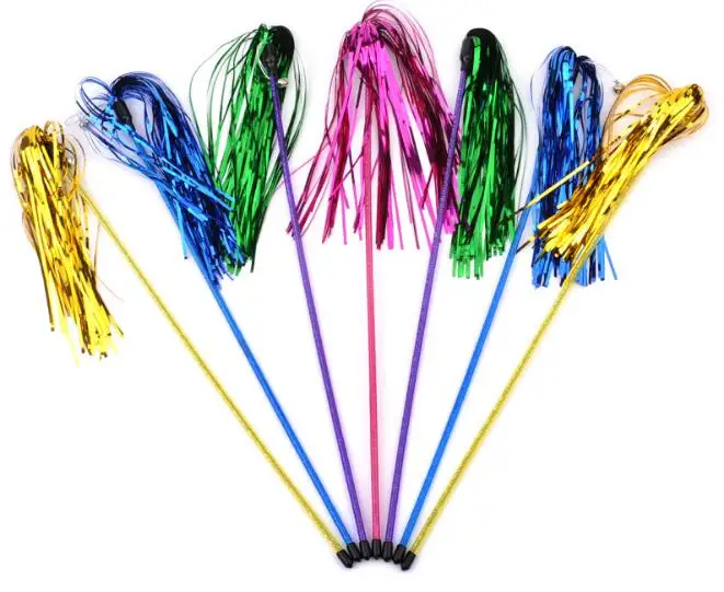 

Pet Cat Playing Toys Bell Feather Dangle Kitten Rod Toy Interactive Funny Hot Sale