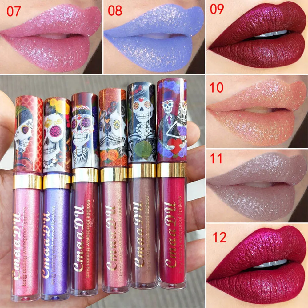 Водонепроницаемый металлик Матовая жидкая Губная помада блеск Блеск для губ
