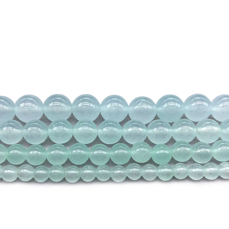 4 мм 6 8 10 12 Ледяной Зеленый Халцедон Круглые бусины для изготовления ювелирных