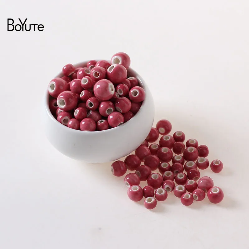Beads 18 BoYuTe 50 шт 6 мм 8 мм 10 мм 12 мм 14 мм свободные бусины ручной работы Фарфоровые керамические бусины для изготовления ювелирных изделий - Цвет: Beads 18