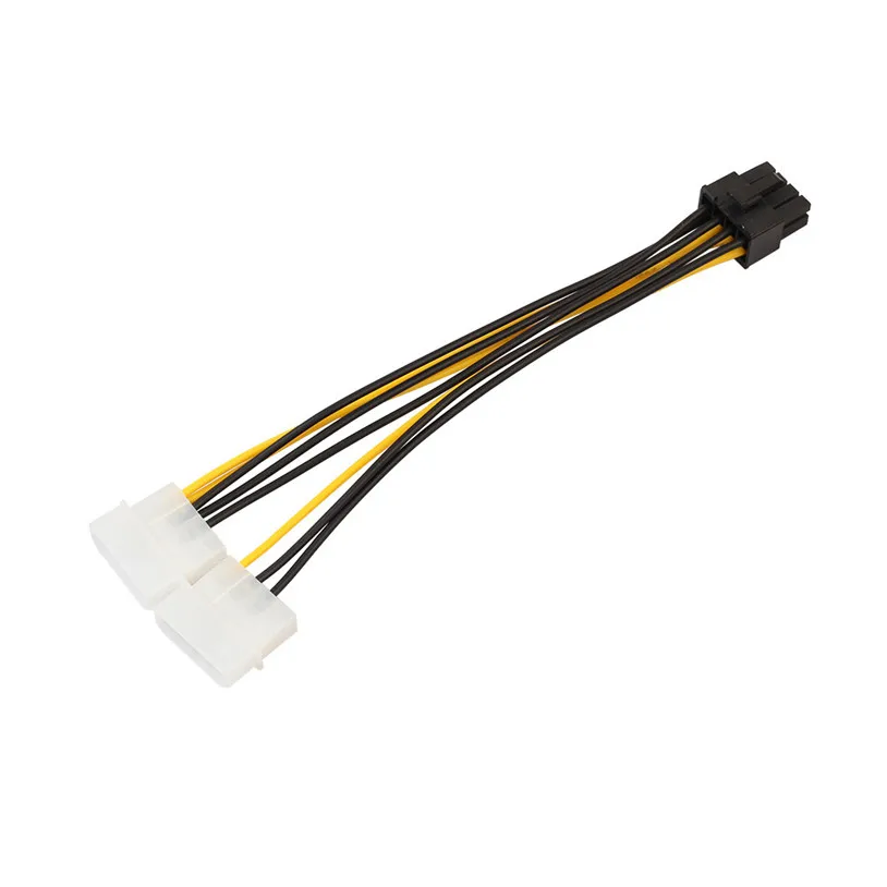 Mosunx для Molex Dual 4 Pin до 8 PCI E Express конвертер адаптер кабель питания 18 см Feb 7 Прямая
