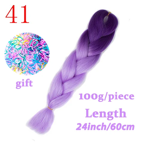 LISIHAIR Ombre Jumbo синтетические плетеные волосы 88 цветов вязанные волосы для наращивания огромные косички Прически - Цвет: T1B/30