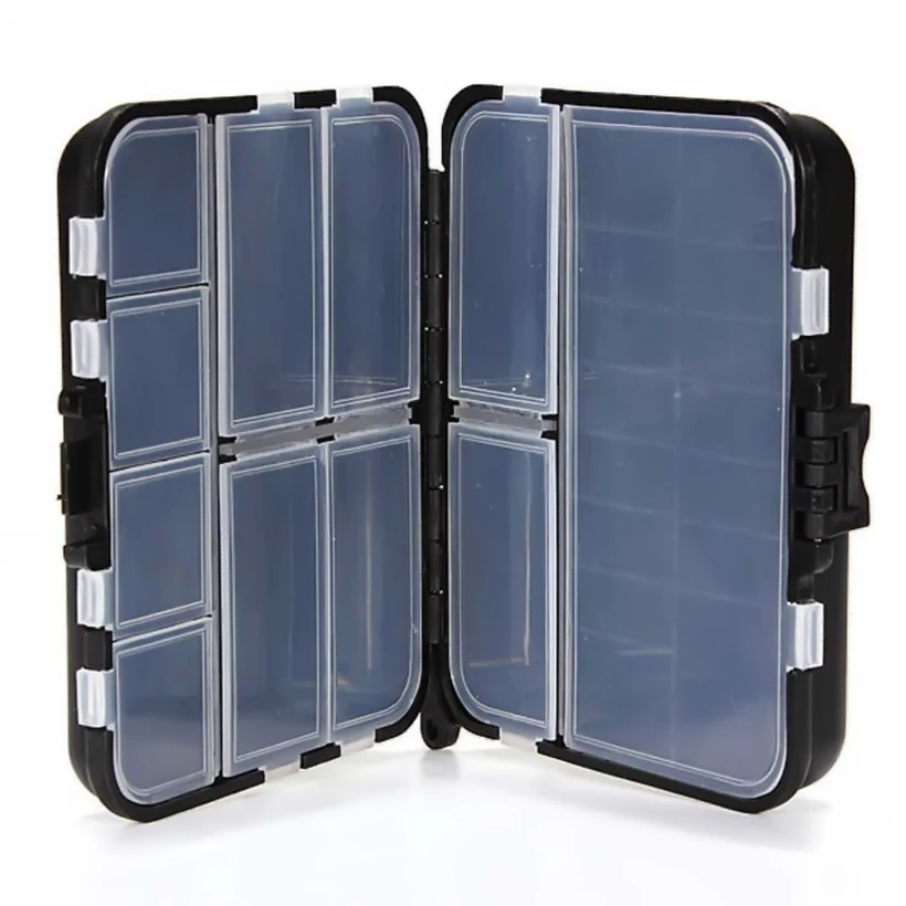 Портативный черный прочный пластиковый ящик для хранения рыболовных приманок 1