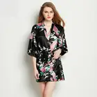 Женская ночная рубашка большого размера, мини-ночная рубашка, летнее кимоно, банный халат, Пижамный костюм из вискозы, с павлином и цветами, свадебное платье невесты