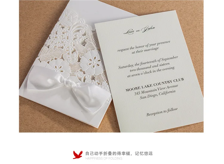 Персонализированные Великолепная Флора Дизайн лазерная резка свадебное