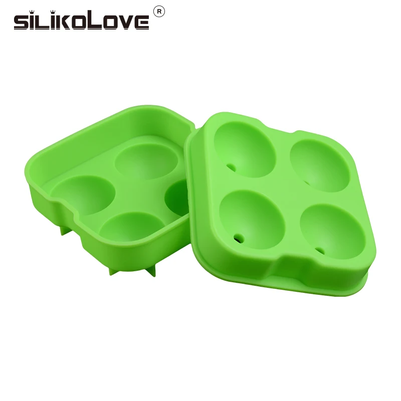 SILIKOLOVE, 4 полости, 3d, силиконовый, для виски, ледяной куб, для изготовления шариков, форма лотков, форма для бара, аксессуары, экологически чистые, CE/EU, BPA бесплатно