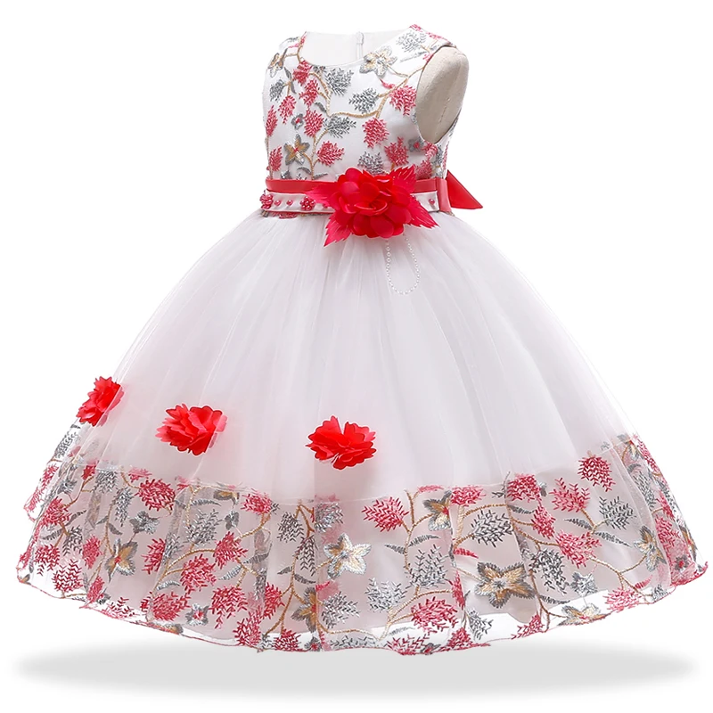 Платье для маленьких девочек одежда для рождественских праздников vestido infantil летнее платье с цветочным узором на 1 год Платья для именинниц Одежда для новорожденных