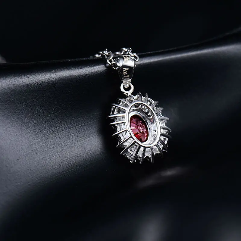 Женский кулон с натуральным Рубином из белого золота 14 карат|pendants for women|diamond ruby