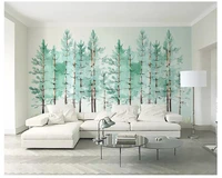 beibehang classic stereo wallpaper fresh modern minimalist mint green woods nordic tv background papel de parede 3d wallpaper