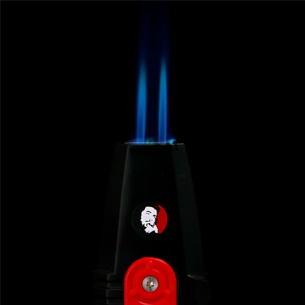 GUEVARA ветрозащитная газовая зажигалка 2 фонарь Зажигалка для сигар Jet Blue Flame