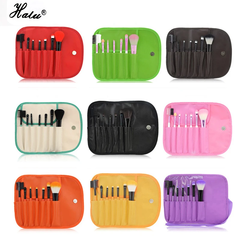 Hot Sale 7pc 8pc Natural Eye Makeup Brushes Set With Bag Professional Cosmetic Eyeshadow Blush make up Brush | Красота и здоровье
