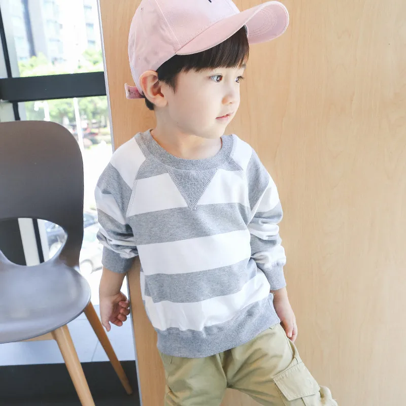 Детские футболки для мальчиков повседневная хлопковая футболка в полоску с