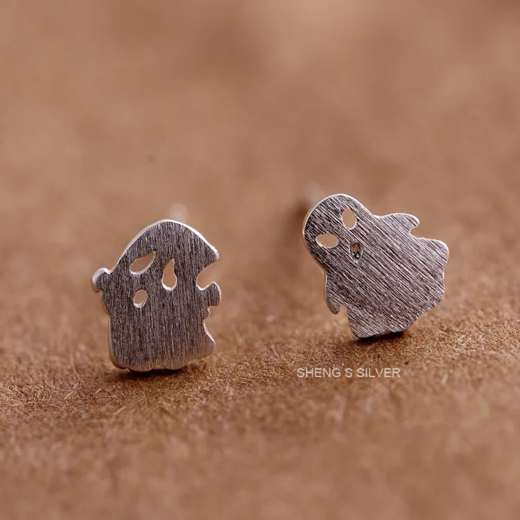 

925 sterling sv earrings Creative cartoon ghosts drawing SV earringsfor women