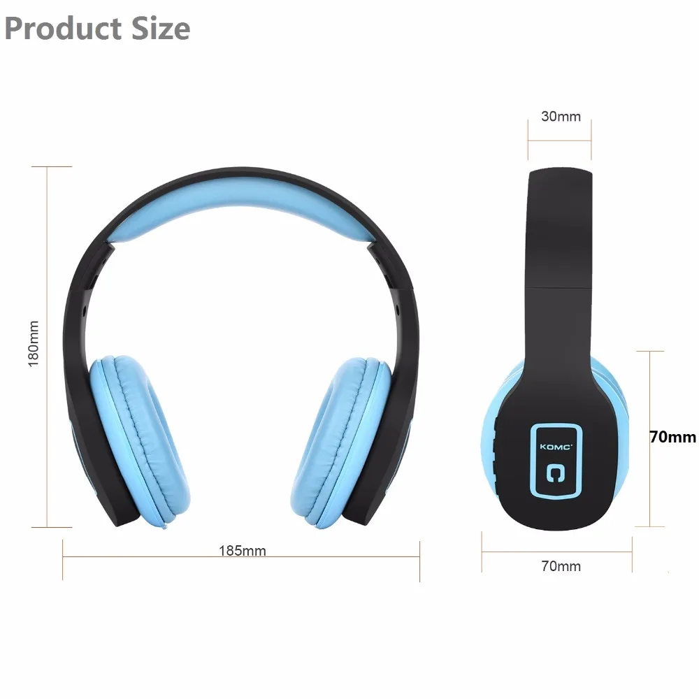 Toproad складная стерео гарнитура Bluetooth Беспроводной 4.1 наушники с микрофоном музыку