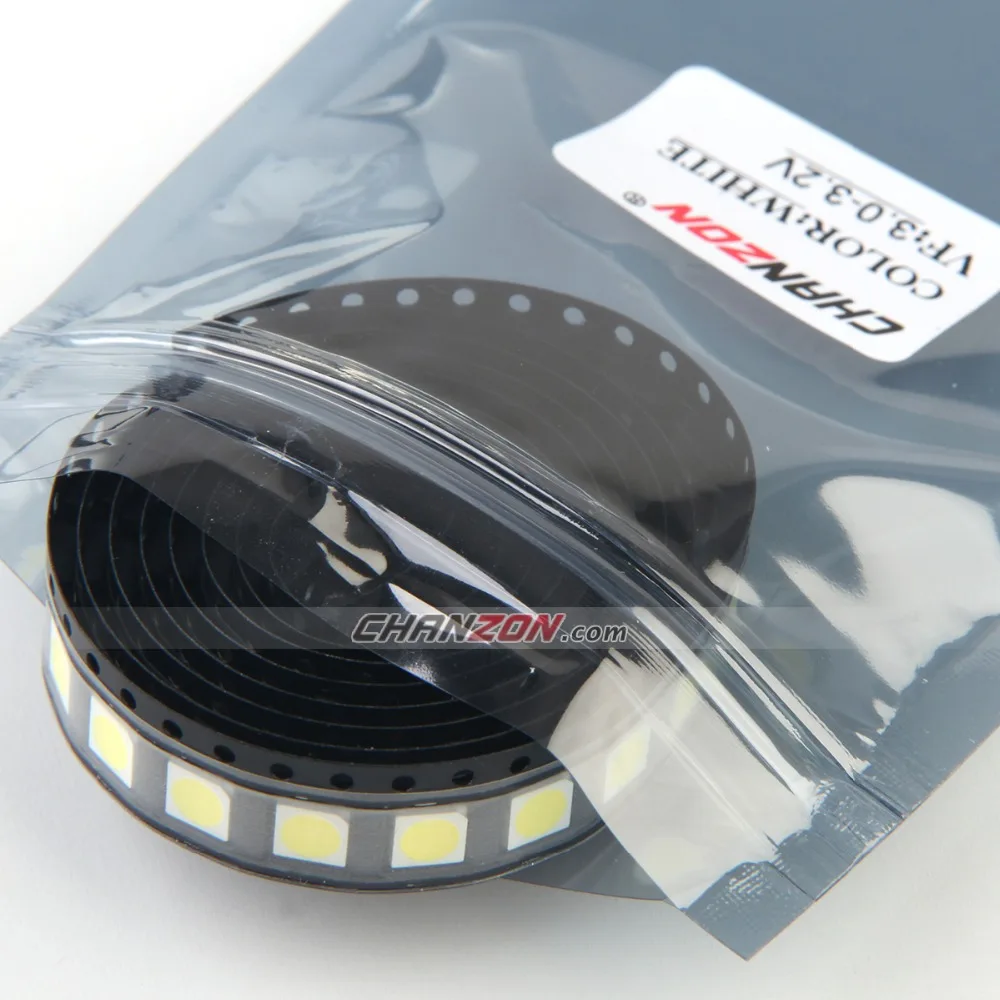100 шт. SMD PLCC LED 5050 белый ультра яркий 15 18 лм 60 мА 3 в поверхностное крепление SMT чип
