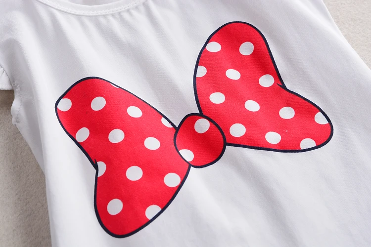 Комплект летней одежды для маленьких девочек Новинка 2019 года футболка в горошек