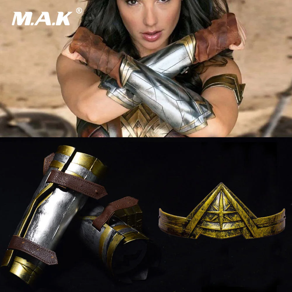 1:1 Весы фигурку Хэллоуин Косплэй Интимные аксессуары Wonder Woman ARM наручи перчатку манжетами+ повязка на голову Набор с короной