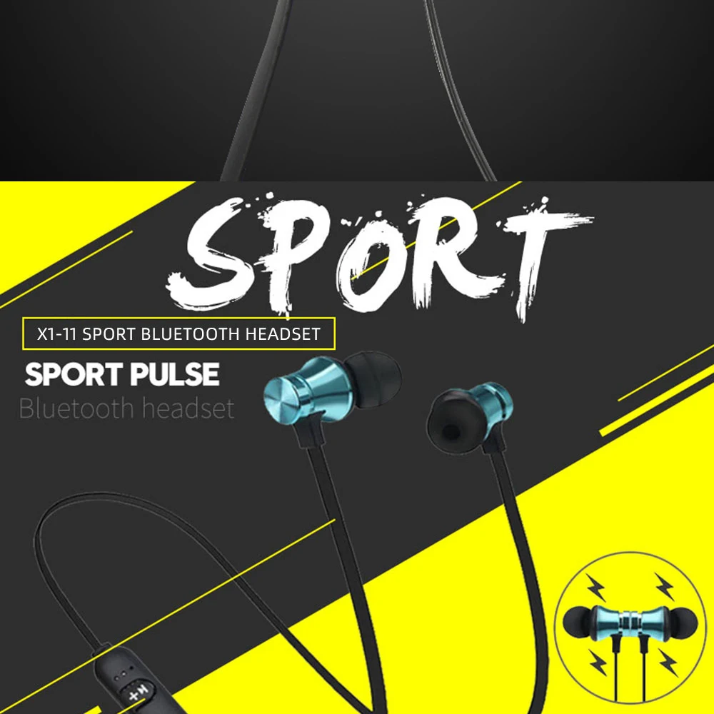 Wireless Bluetooth Earphones Metal Magnetic Stereo sports Bass Cordless Headset Earbuds With Microphone Earphones for all phone