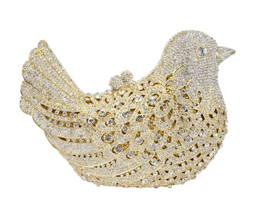 M Evening Bag Роскошная вечерняя сумочка ручной работы с кристаллами и бриллиантами, стразы, животные, птица, вечерняя сумочка-клатч для женщин, вечерние сумочки, свадебные сумочки - Цвет: M Evening Bag