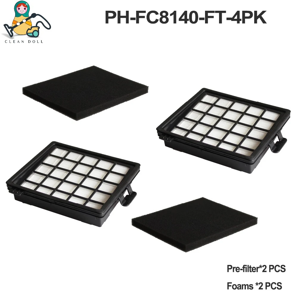 Набор из 4 шт. Замена пенный Губчатый Фильтр для пылесоса Philips HEPA фильтр FC8140 FC8142