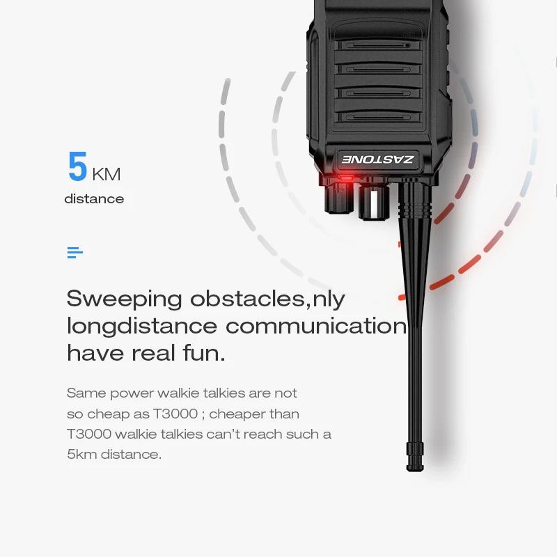 Zastone T3000 6W UHF 400-520mhz Walkie Talkie профессиональная CB радиостанция портативная охотничья
