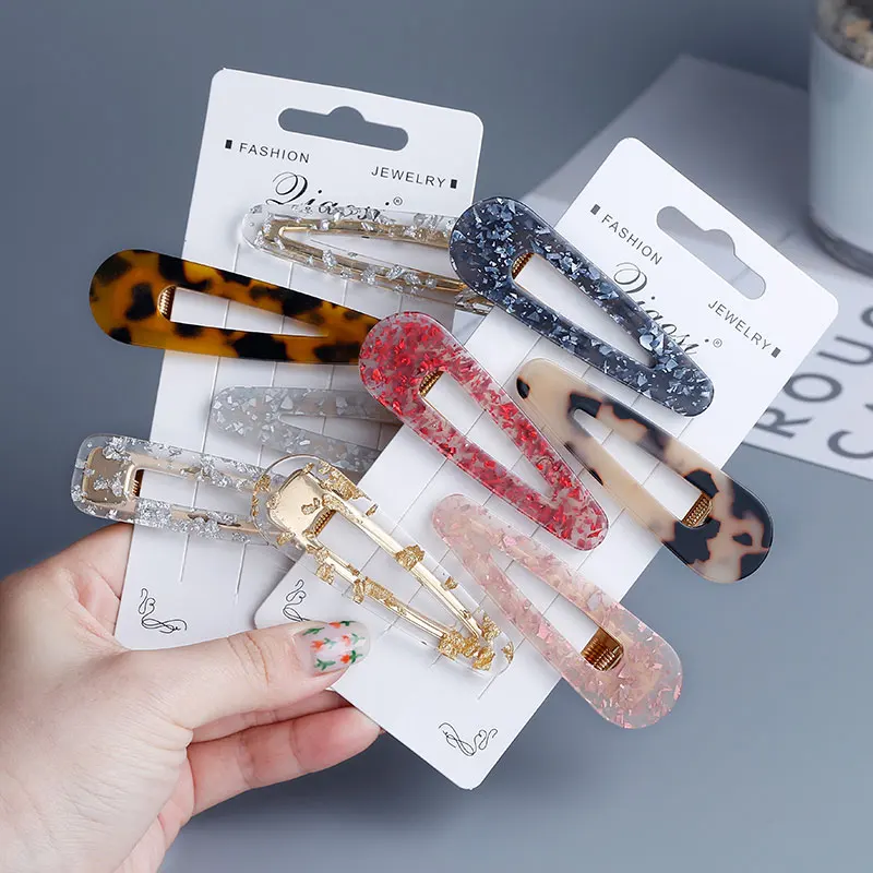 2 шт. заколки для волос акриловый зажим Аллигатор Корейский блесток фольга