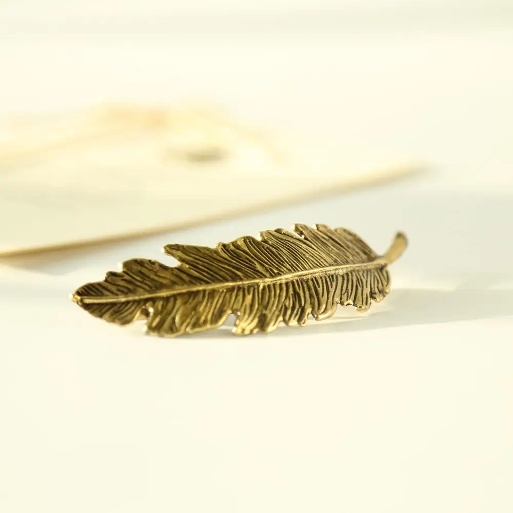 Ancient Gold Винтажный стиль 1 шт. модная металлическая форма листа заколка для волос заколка 4 цвета Перо Когти для волос инструмент для укладки волос - Цвет: Ancient Gold