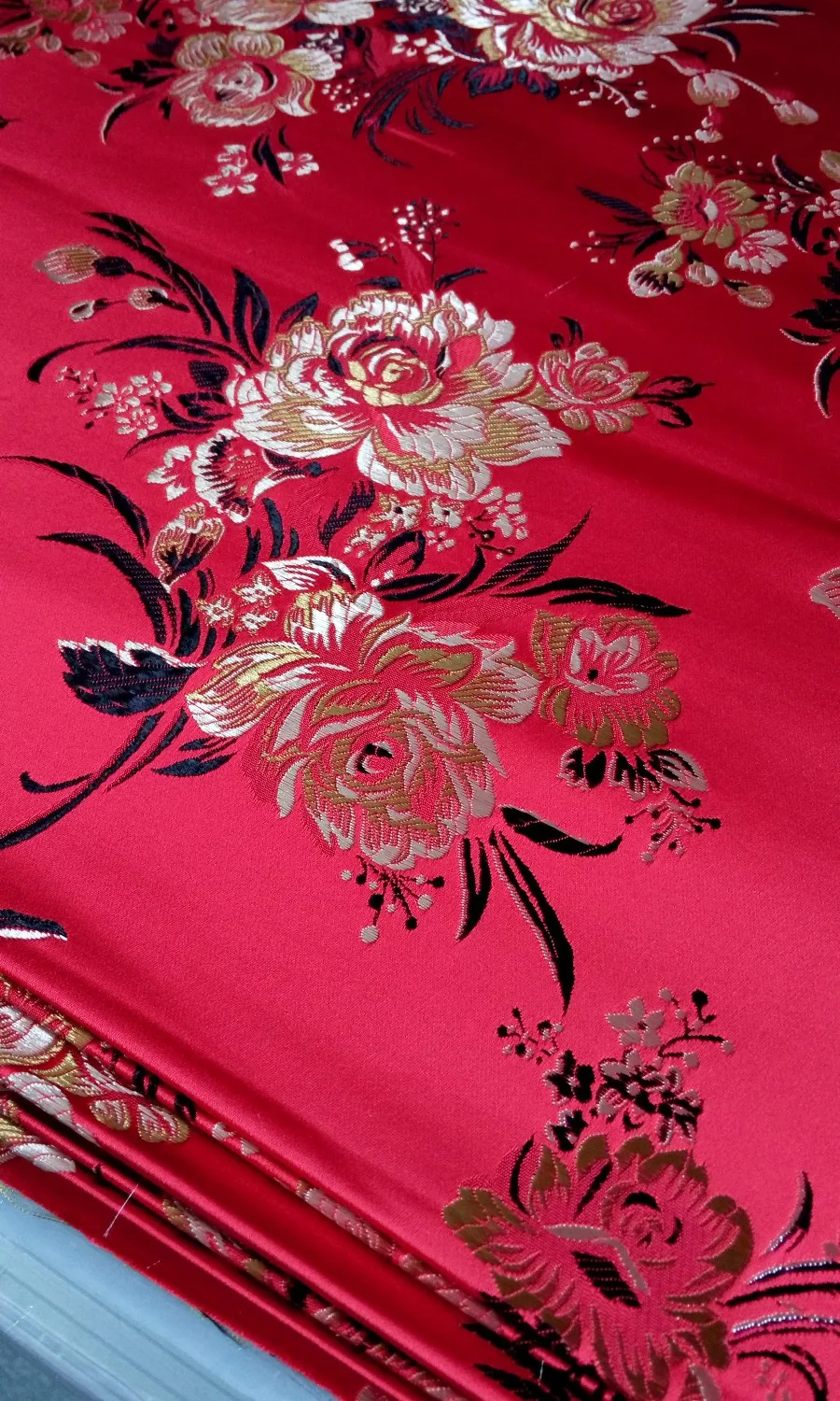 Традиционная китайская шелковая парчовая ткань Чонсам 75 см полиэстер Красная