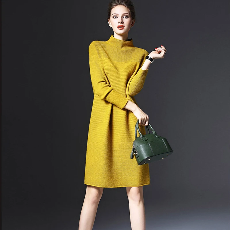 Большие размеры женское платье с длинным рукавом мода 2018 новое винтажное высоким